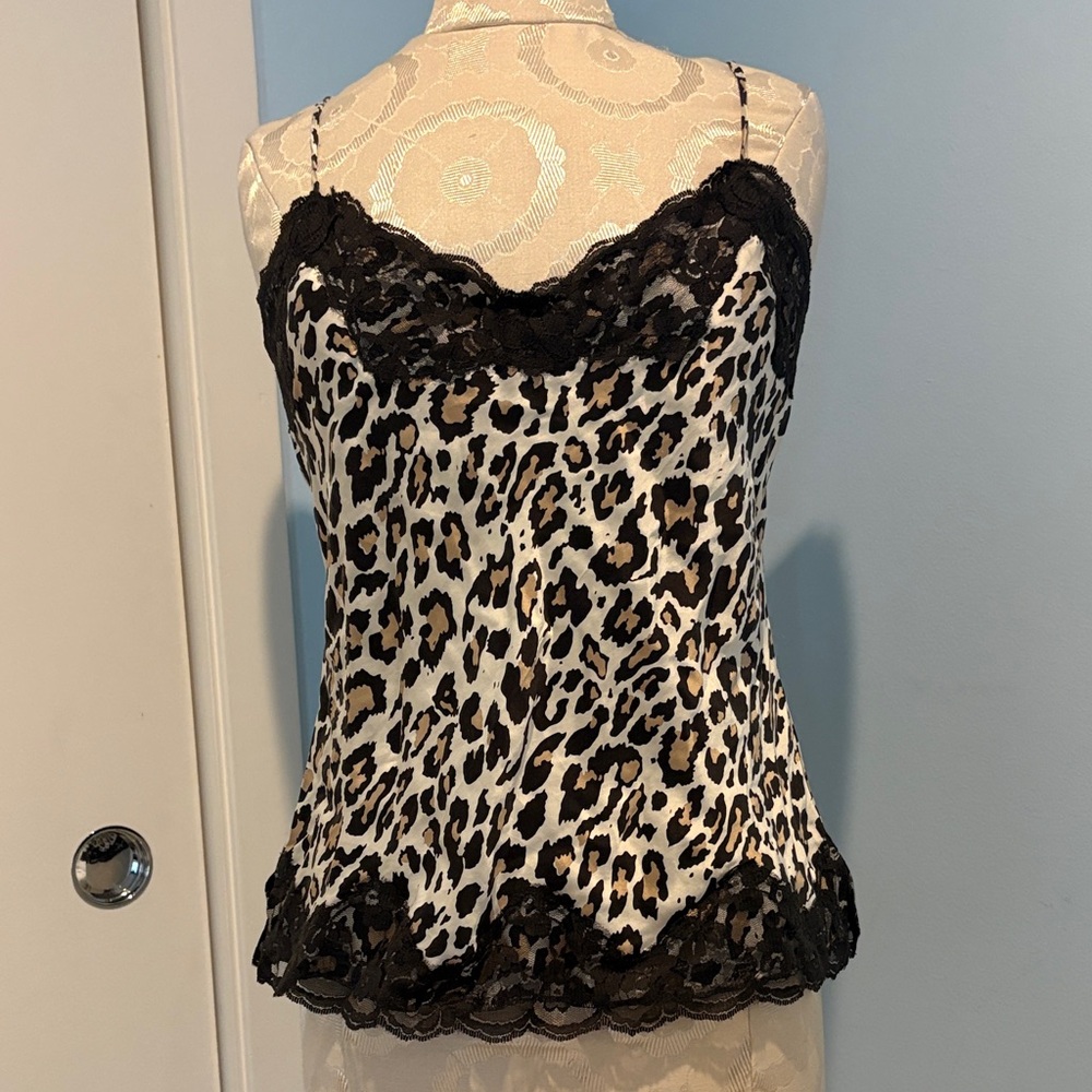 New York & Co Silk Leopard print camisole